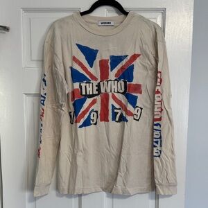 Daydreamer The Who 1979 Union Jack Long Sleeve Tee - Cream, Blue, Red